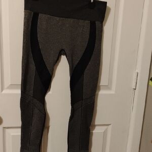 Gray and Black Athletic Leggings